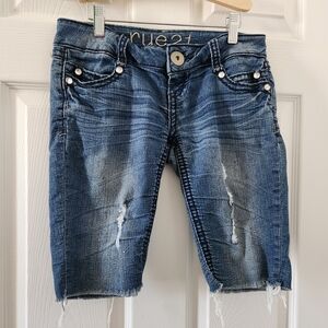 Rue21 Blue Denim Shorts with Button Fly